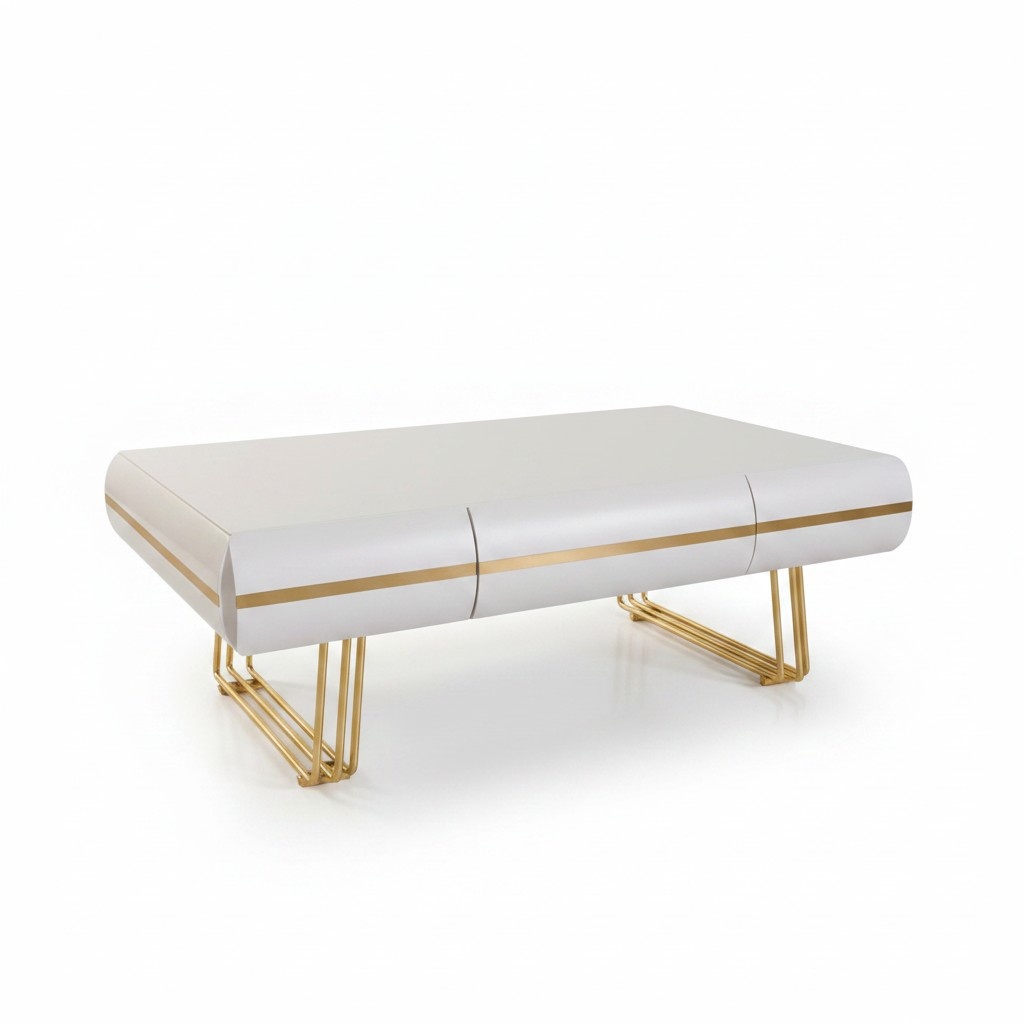 Couchtisch Tisch Beistelltisch Wohnzimmer Beistelltisch Moderne Tische weiß gold