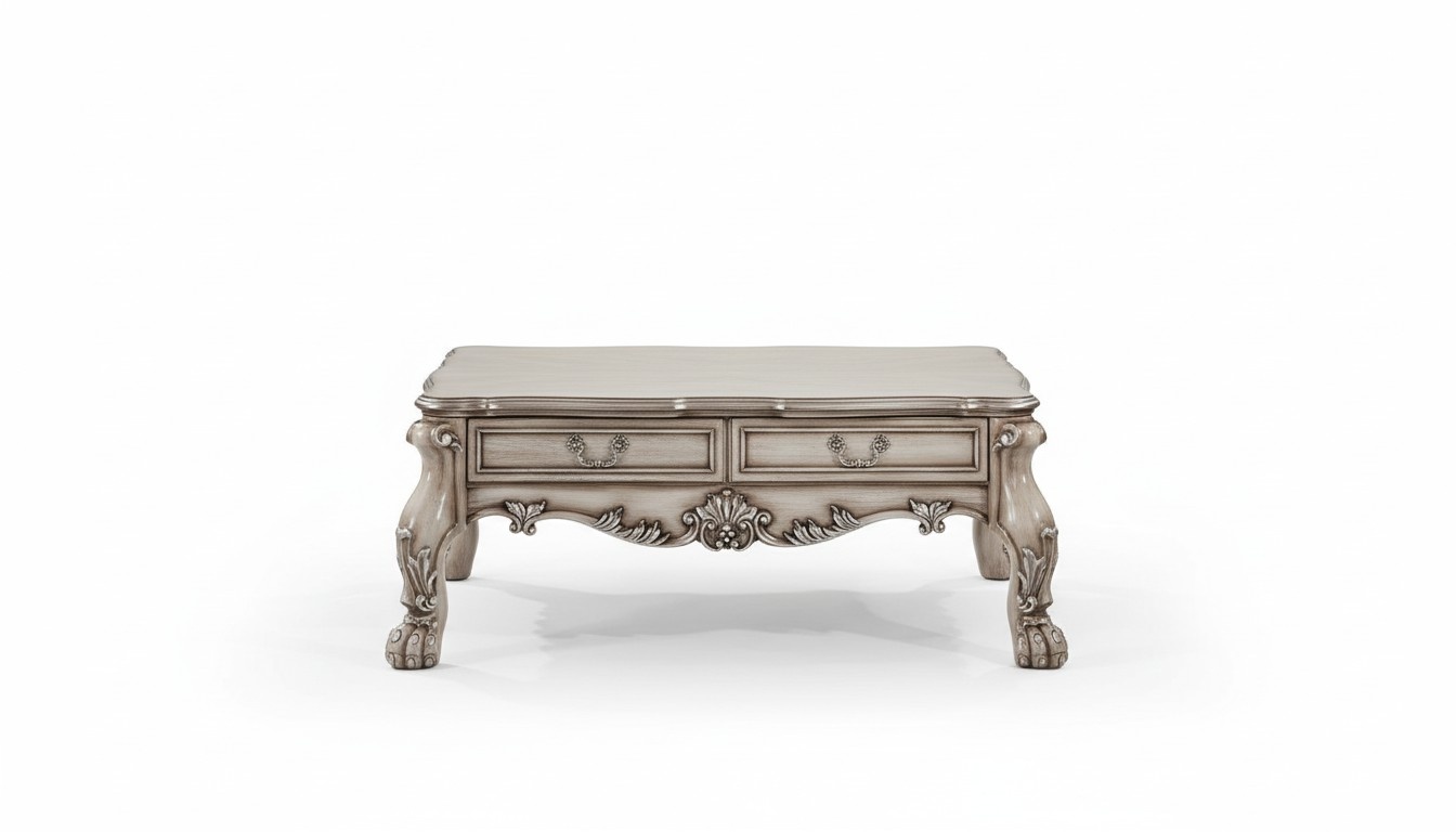 Couchtisch Tisch Sofa Tische Beistelltisch Wohnzimmer Design Beige Holz Barock