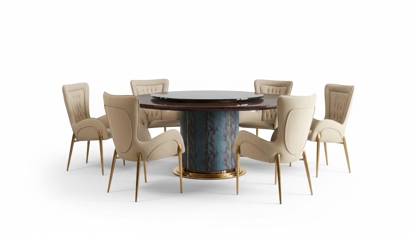 Croco Esszimmer Tisch Runde Tische Esstisch Holz Designer Esszimmer