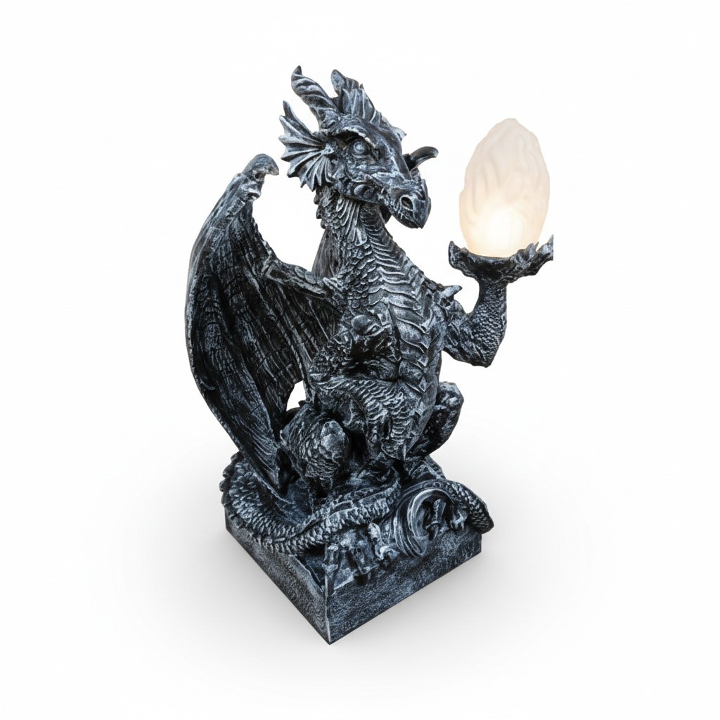Deko Figur LAMPE Drachen Statue Skulptur 75cm Figuren Skulpturen
