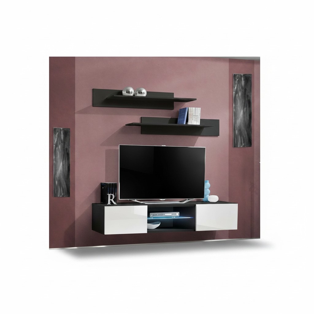 Moderne Wohnzimmermöbel Schwarz Wandregale TV Ständer Designer Möbel