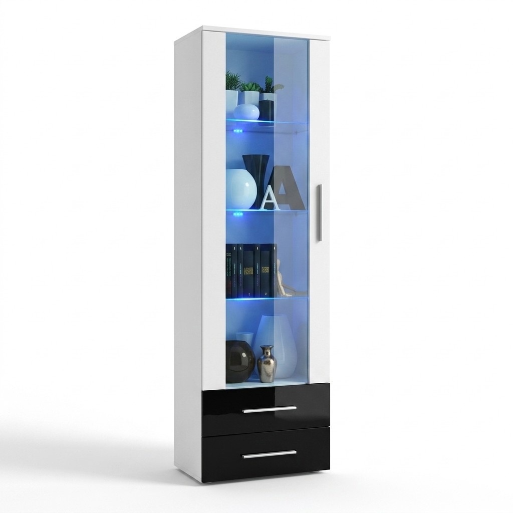 Vitrine Weiß Möbel Luxus Möbel Holz Glas Design Einrichtung Modern Neu