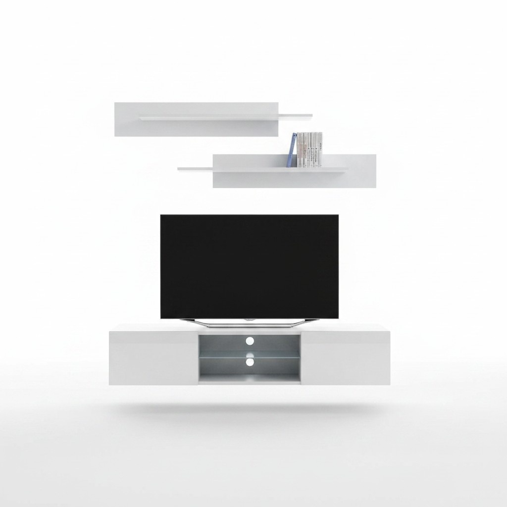 Wohnwand Komplette Set 3 tlg Wandregale ModerneTV Ständer Regale Möbel Neu