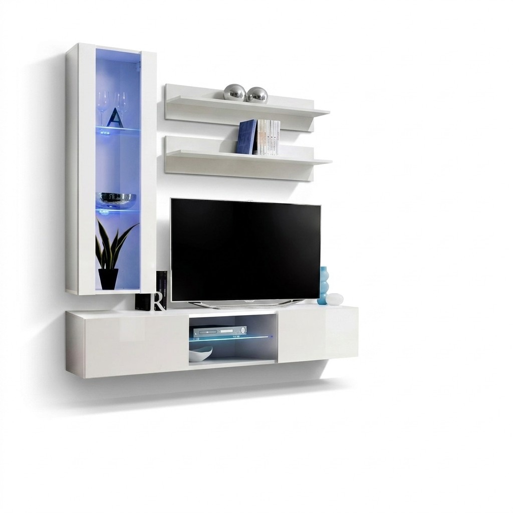 Moderne Wohnwand TV-Ständer Wandschrank Wand Regale Wohnzimmer Design Möbel