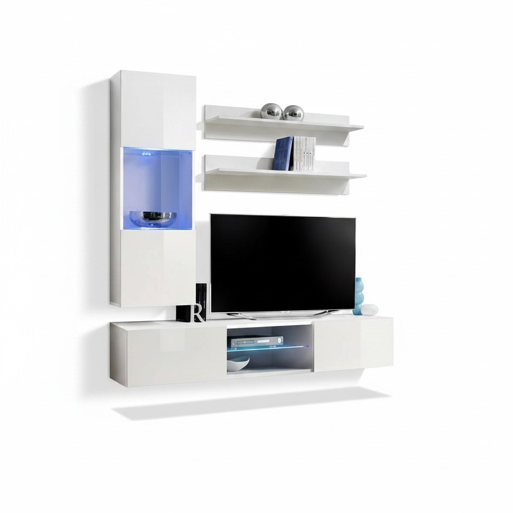 Wohnwand Luxus Wohnzimmer Möbel TV-Ständer Komplette 4tlg Designer Einrichtung