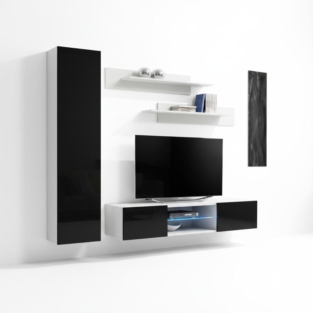 Wohnzimmer Designer Wohnwand Wand Regale Modern Stil Designer Holz Einrichtung