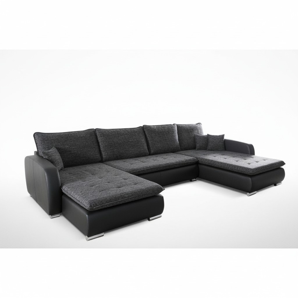 Design Ecksofa Sofa Elena Bettfunktion Couch Polster Sitz Eck Sofas XXL Neu