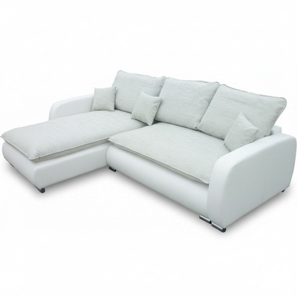 Design Ecksofa Sofa Stoffe Bettfunktion Couch Polster Sitz Eck Sofas Schlafsofa