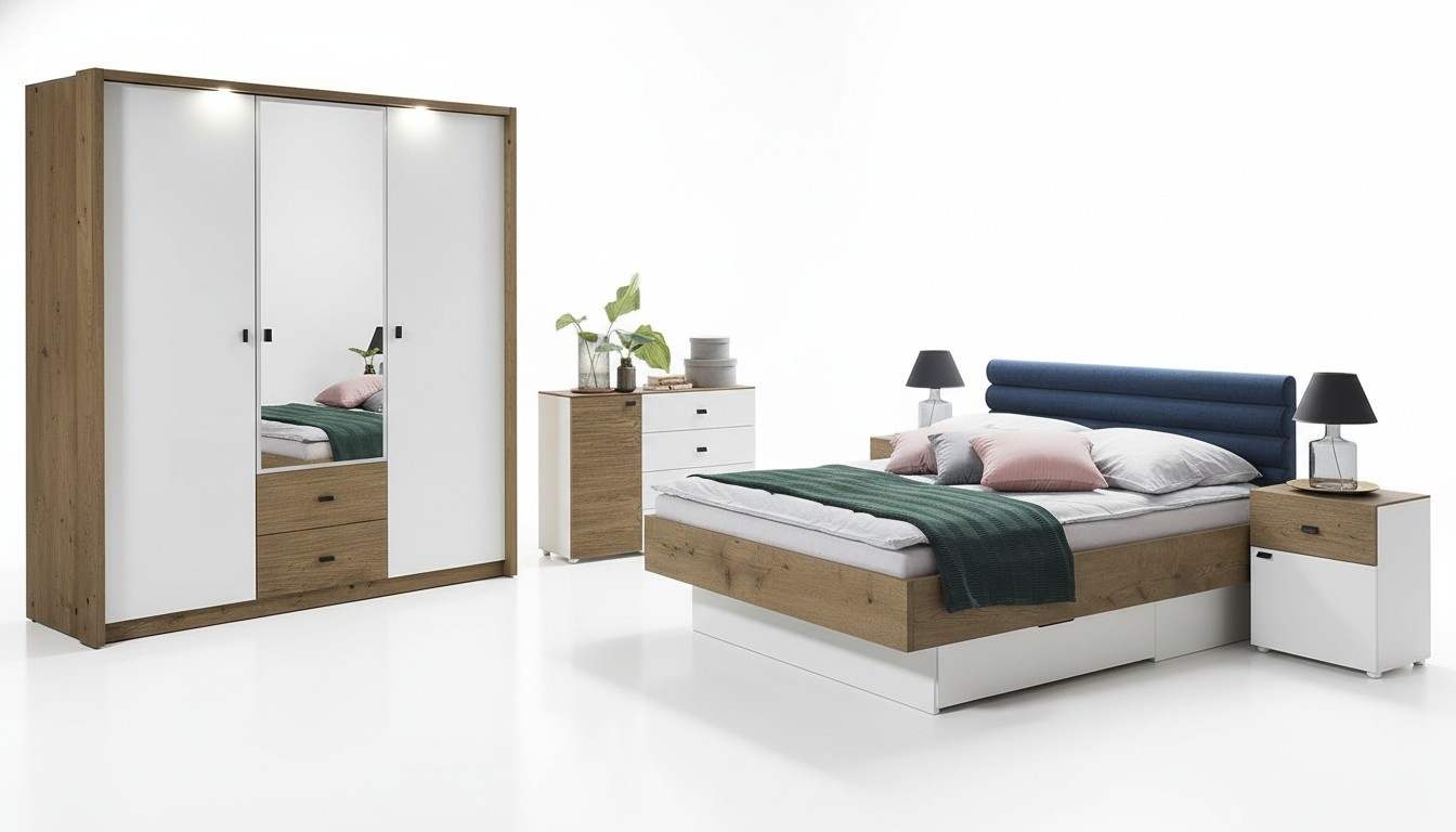 Designer Polsterbett Bett Betten Stoff Holz Luxus Doppelbett Ehebett 180x200cm