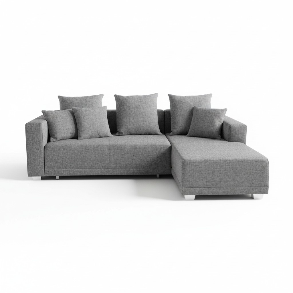 Ecksofa L Form Sofa Couch Polster Sofas Wohnlandschaft Stoffsofa Hocker Couchen