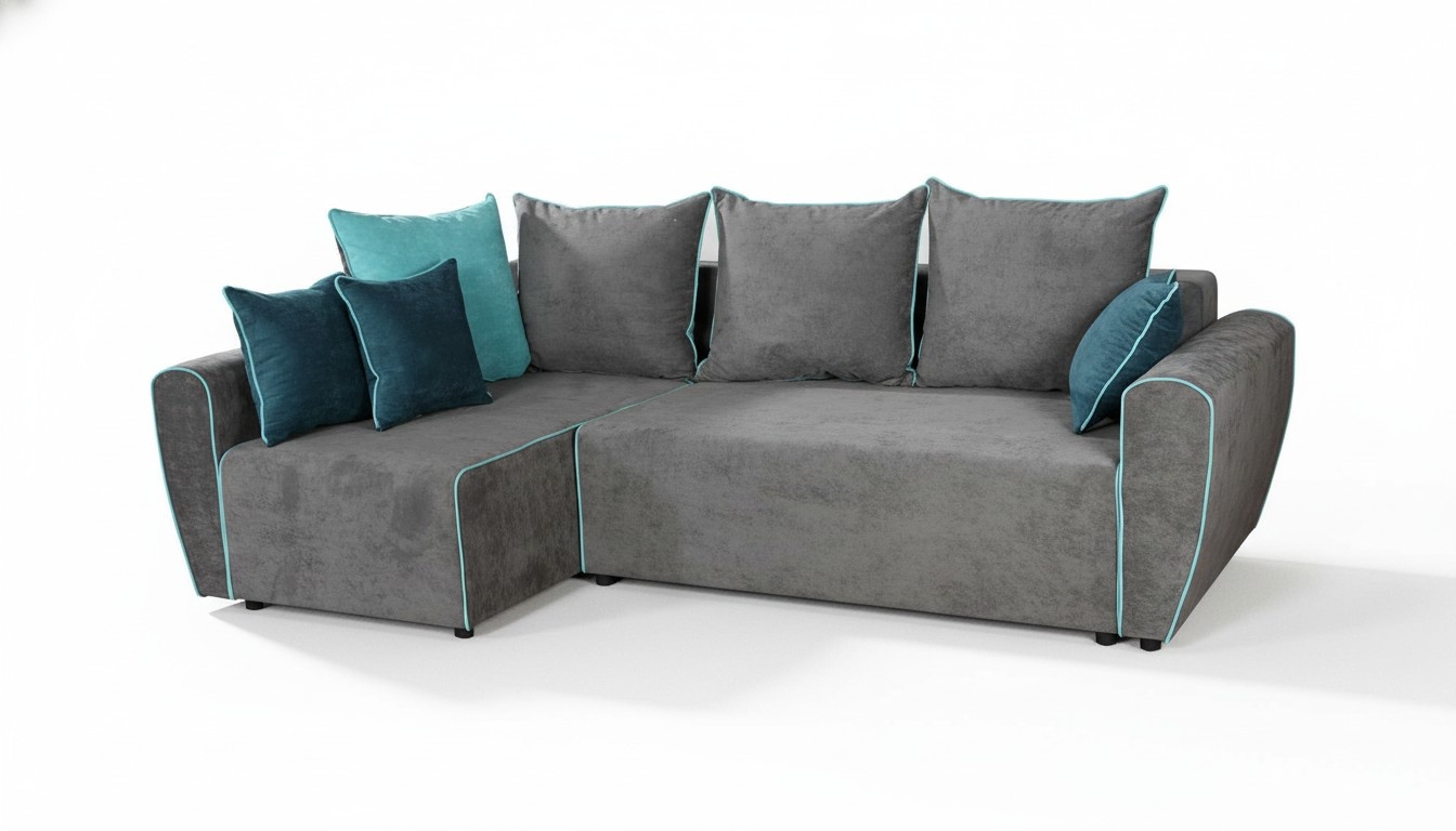 Big Sofa Couch Ecksofa Schlaf xxl Polster Eck Garnitur Stoff Wohnlandschaft Neu