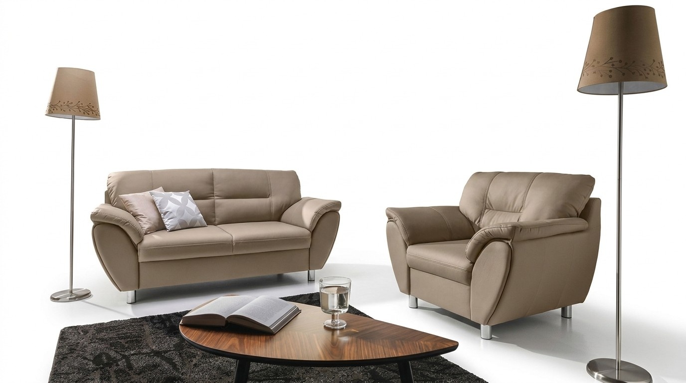 Design 2 Sitzer Relax Sofas Sofa Textil Polster Couch Stoff Couchen Lounge