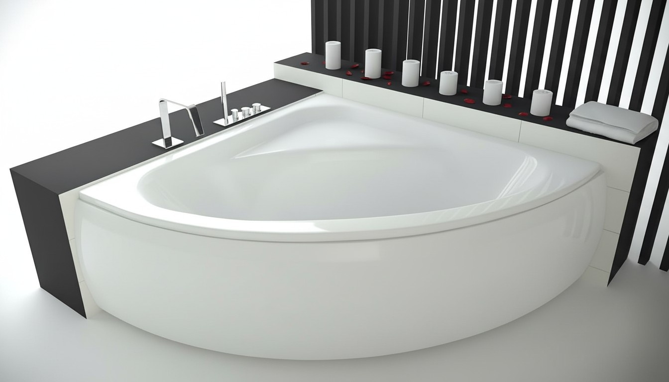 Design Badewanne Eck Acryl Neu Badewannen Wannen Moderne Eckbadewanne Weiß Wanne
