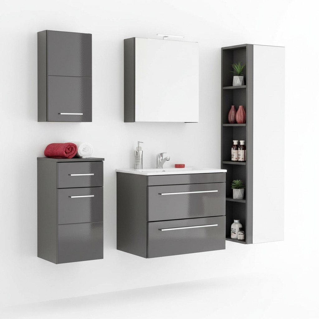Design Badezimmer Möbel Bad Set Garnitur Schrank Waschbecken