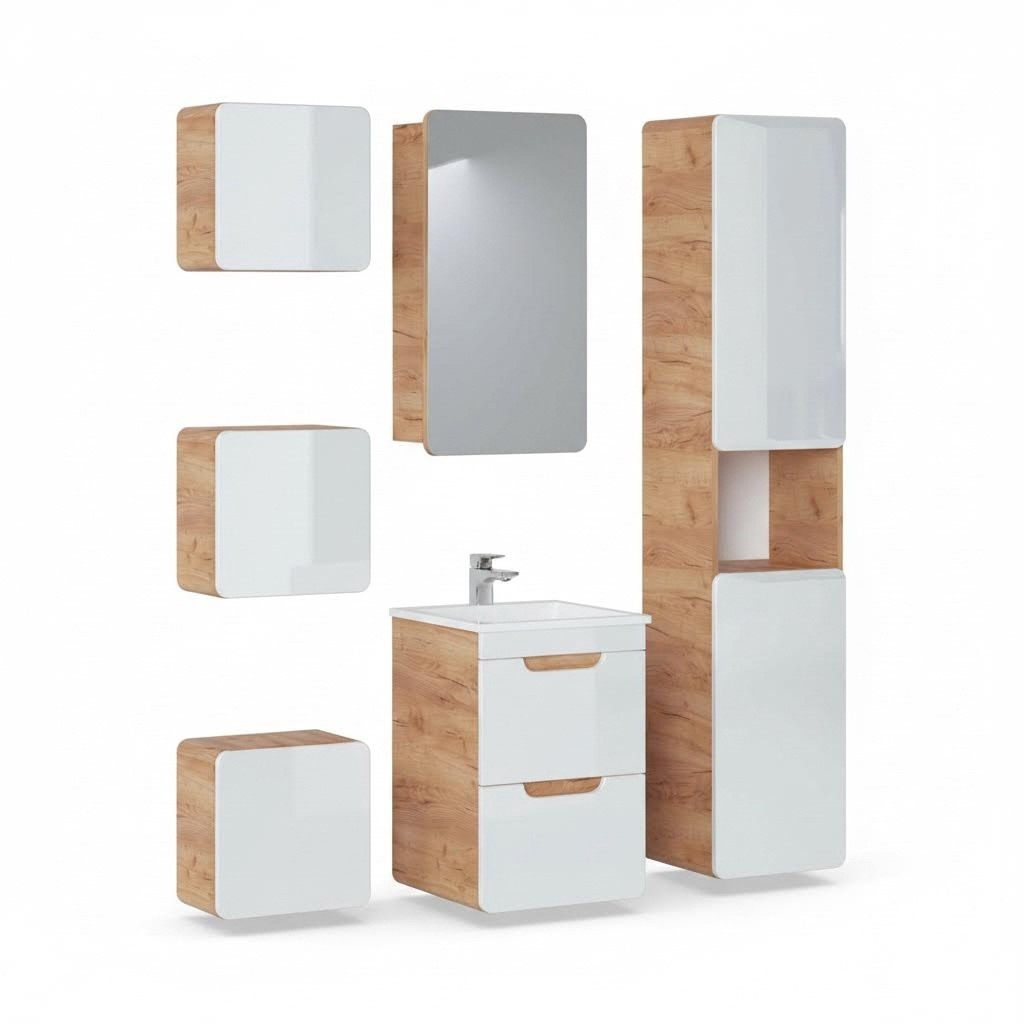 Design Badezimmer Möbel Gruppe Bad 6tlg. Set Garnitur Schrank