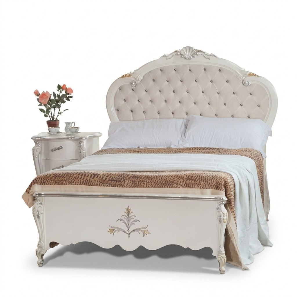 Design Bett 120x200cm Chesterfield Holzbett Betten Hotelzimmer Ehe