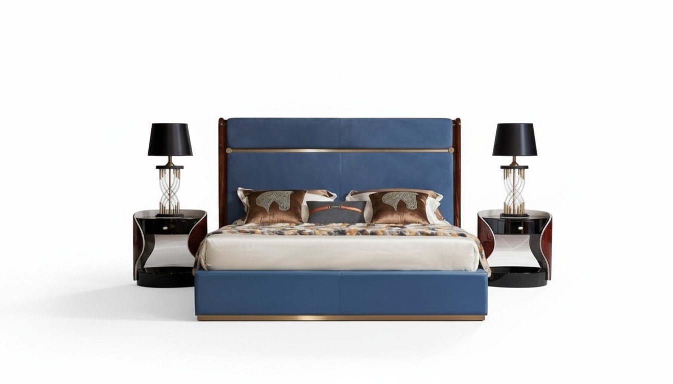 Design Bett 2x Nachttisch 3 tlg. Schlafzimmer Set Luxus komplett Garnitur