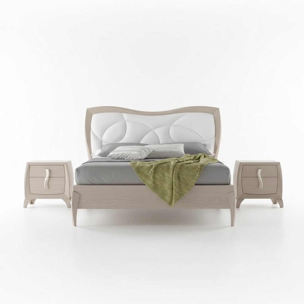 Design Bett 2x Nachttische 3 tlg. Schlafzimmer Luxus Komplett Garnitur