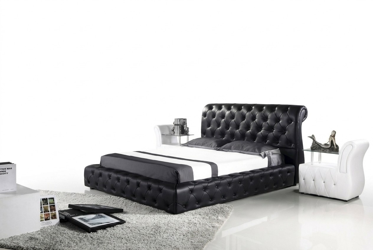Design Bett Polsterbett Doppelbett Stoffbett Bettgestell Modern Chesterfield