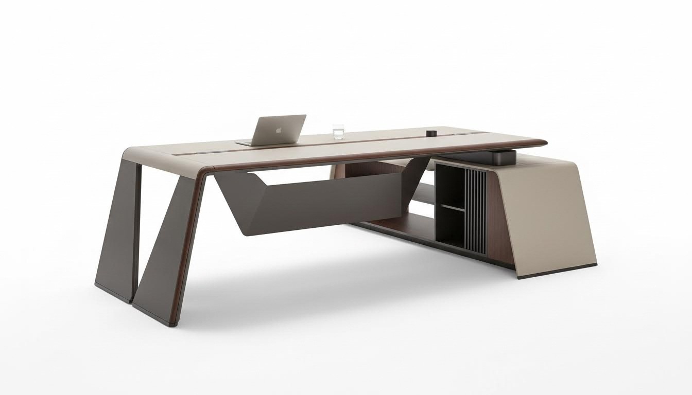 Design Büro Schreibtisch Tisch Sessel Einrichtung Ecktisch mit Stuhl 2tlg.