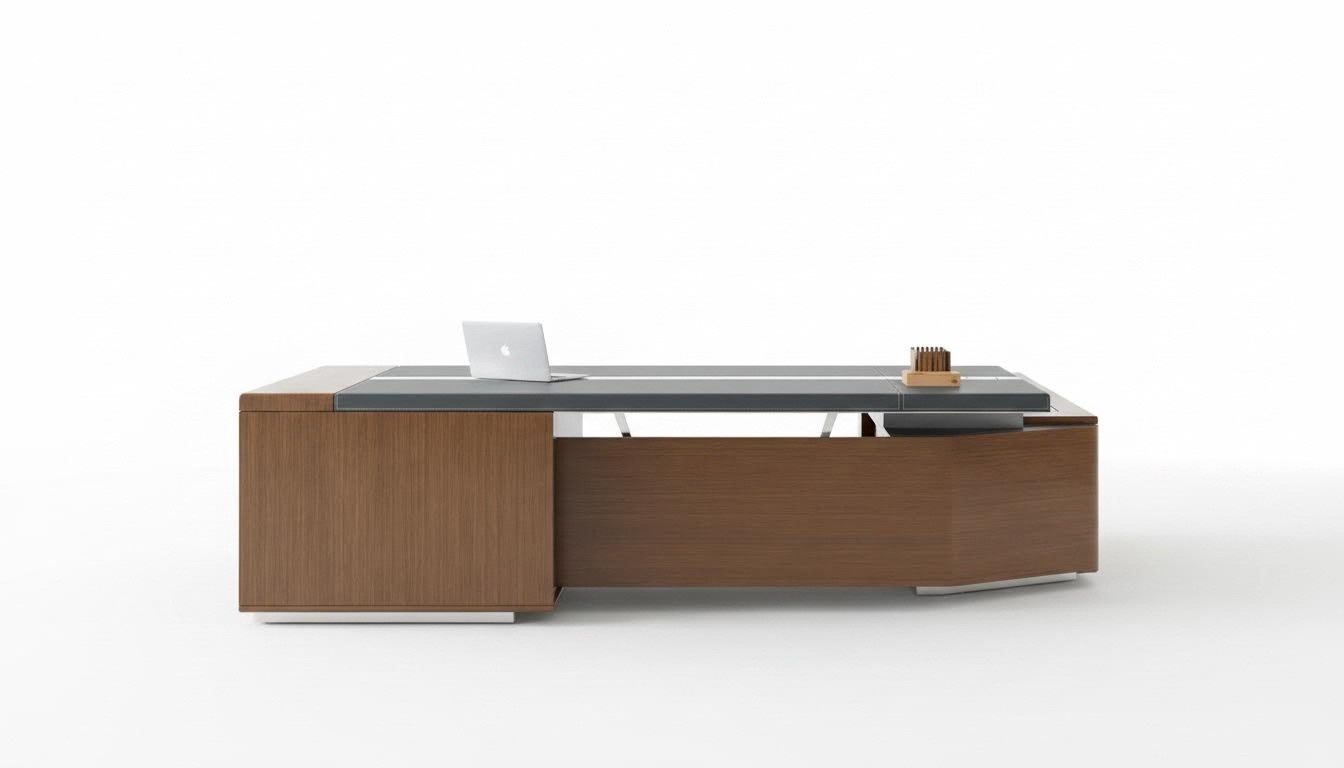 Design Büro Tisch Schreibtisch Sessel Einrichtung Ecktisch mit Stuhl 2tlg.