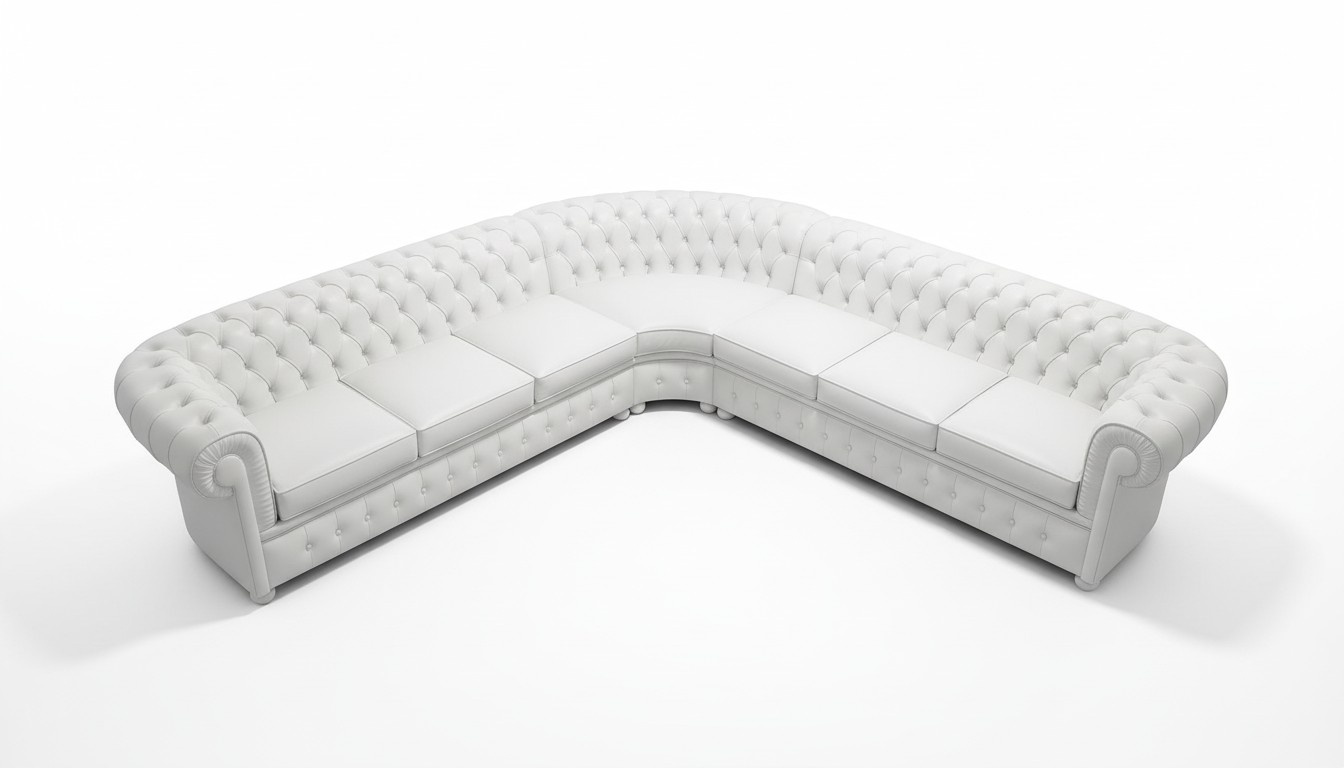 Design Chesterfield Ecksofa Leder 3-E-3 Couch Ledersofa Polster