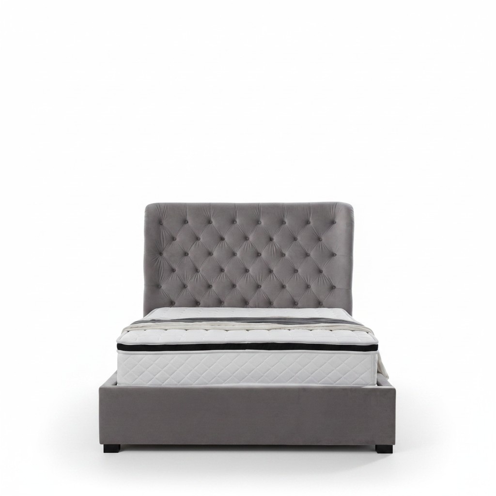 Klassische Betten Design Bett Polster Textil 140x200cm jvmoebel ® Chesterfield