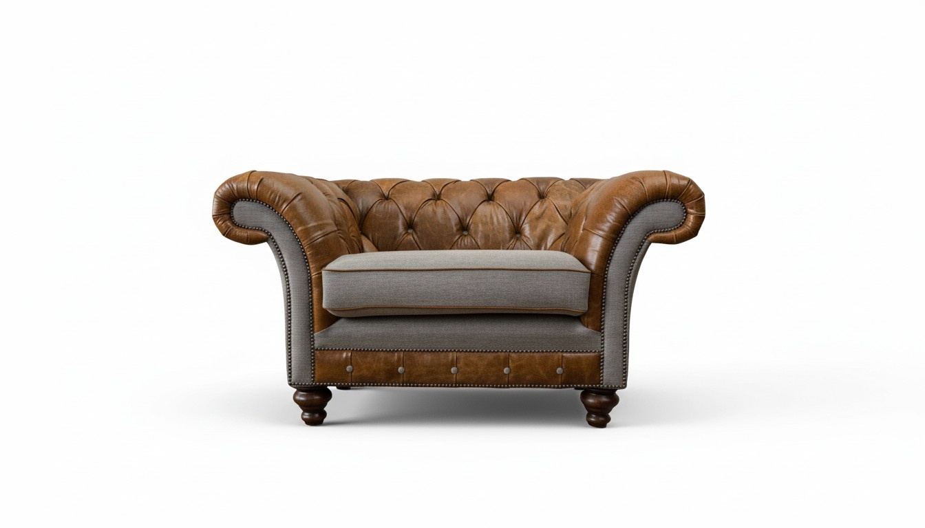 Design Chesterfield Sessel 1 Sitzer Couch Luxus Klassische Textil Sofas