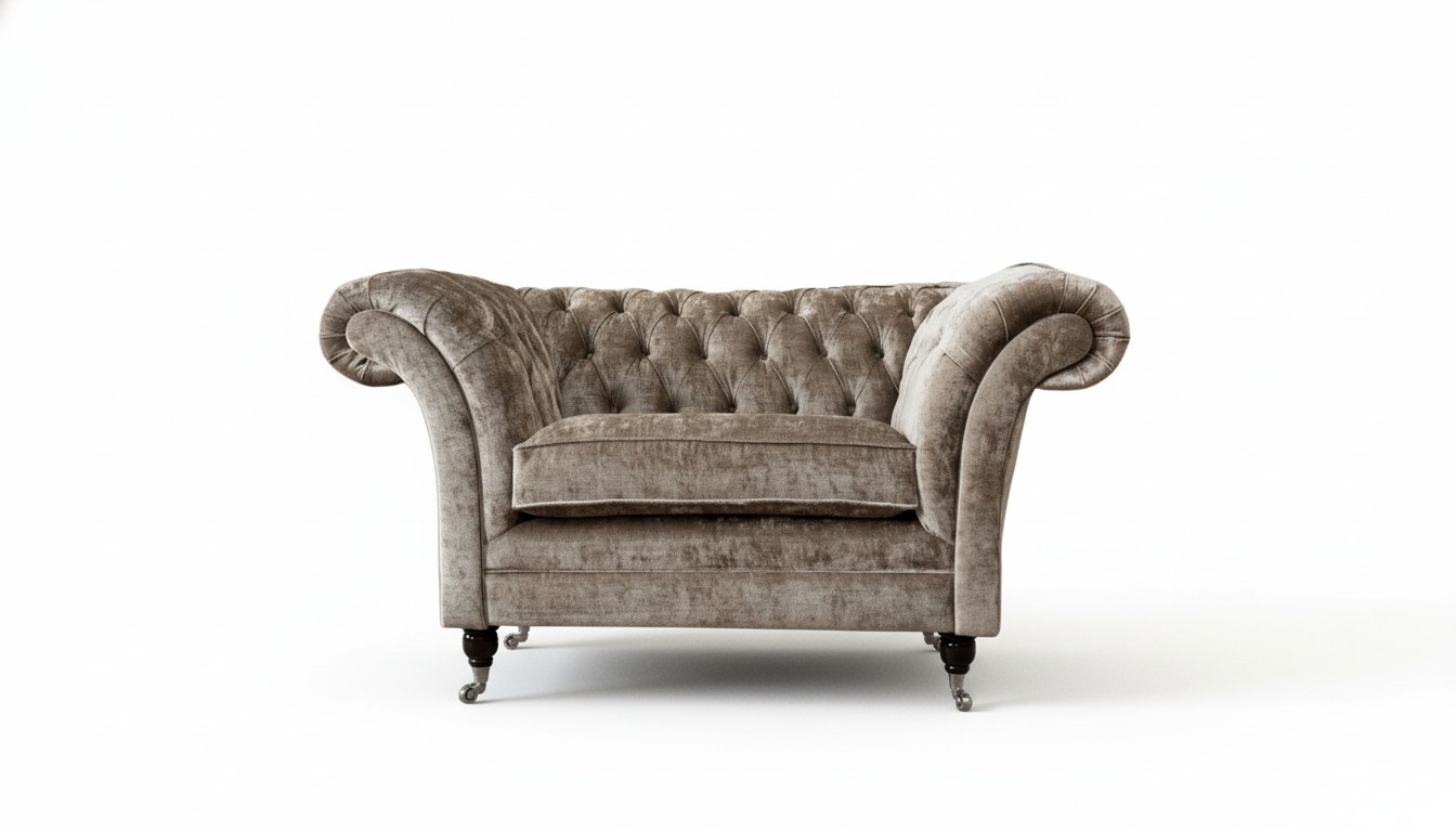 Design Chesterfield Sessel 1 Sitzer Couch Polster Luxus Textil Sofas