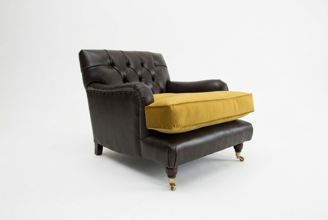 Design Chesterfield Sessel 1 Sitzer Couch Polster Luxus Klassische Textil