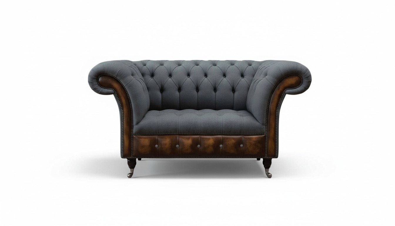 Design Chesterfield Stoff Couch Sessel 1.5 Sitzer Polster Sofas Lounge