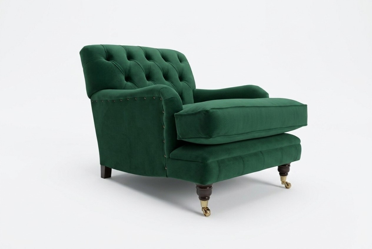 Design Chesterfield Stoff Couch Sessel 1 Sitzer Polster Sofas Lounge Club