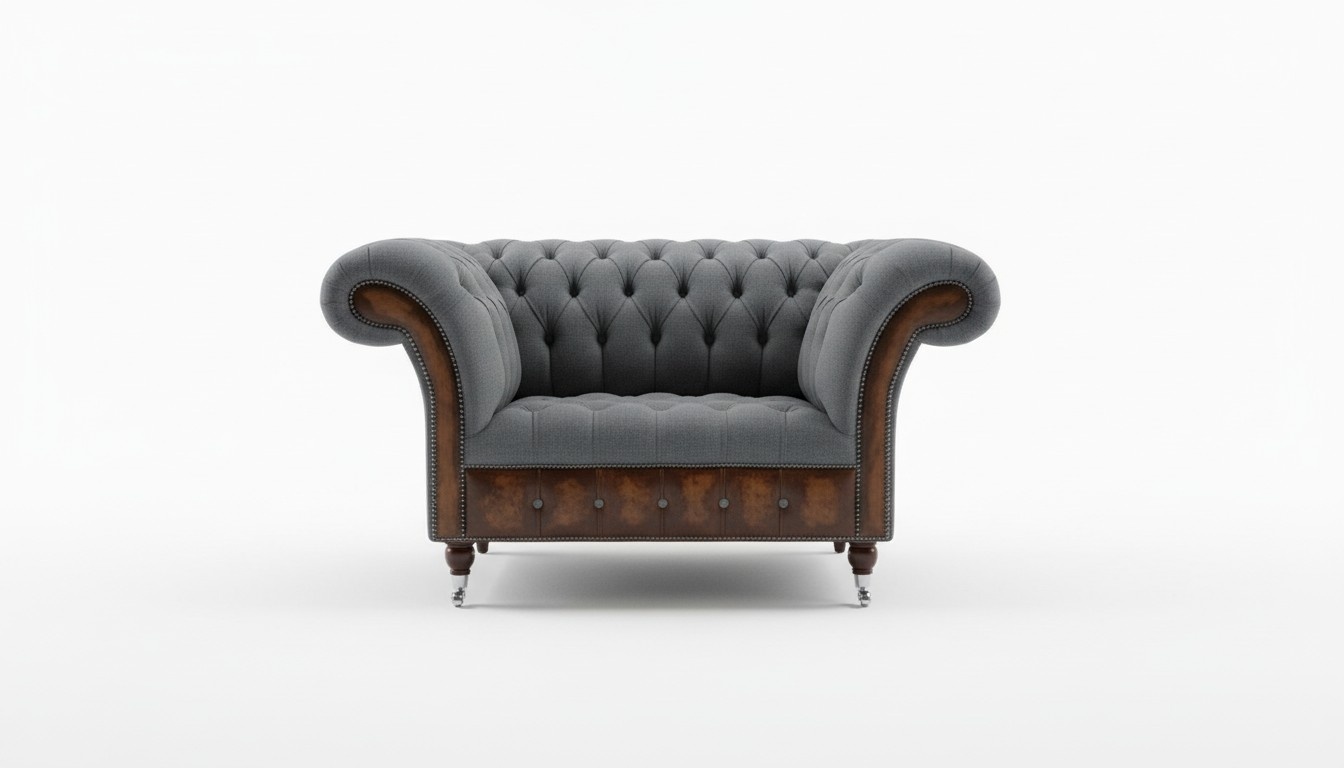 Design Chesterfield Stoff Couch Sofa Polster Sessel 1 Sitzer Neu Stoffsofas