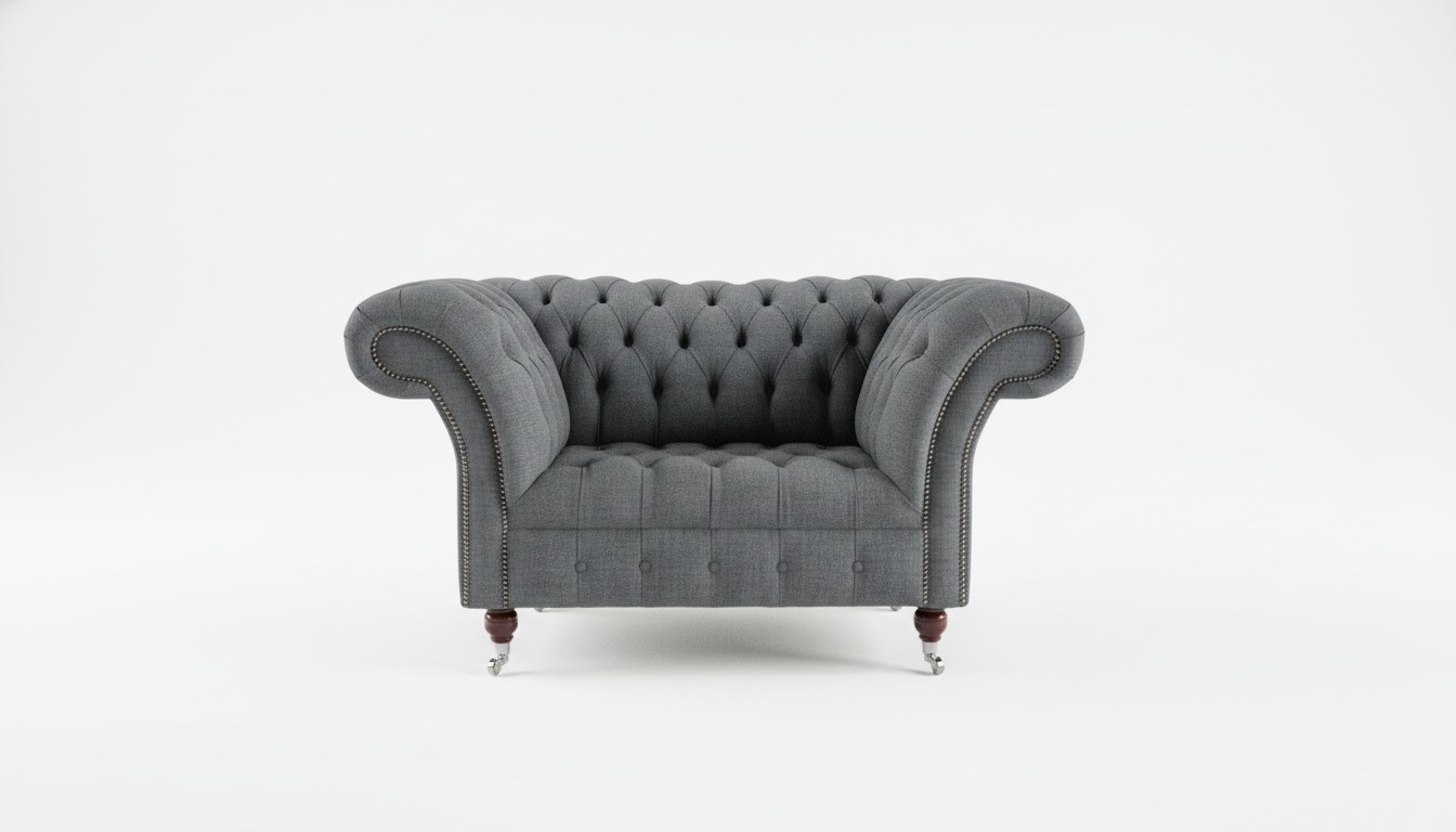 Design Chesterfield Stoff Couch Sofa Polster Sofas Neu Sofa 1 Sitzer