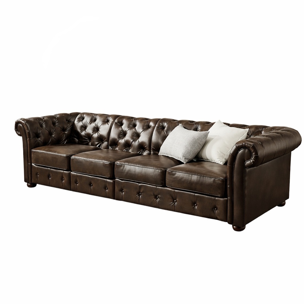 Design Chesterfield XXL Big Sofa 5-Sitzer Couch Leder Couch Polster