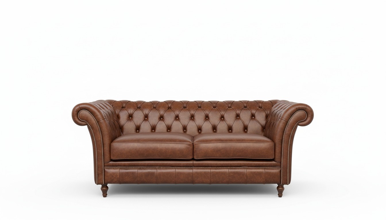 Design Club Lounge Chesterfield Sofagarnitur 2-Sitzer Leder Couch