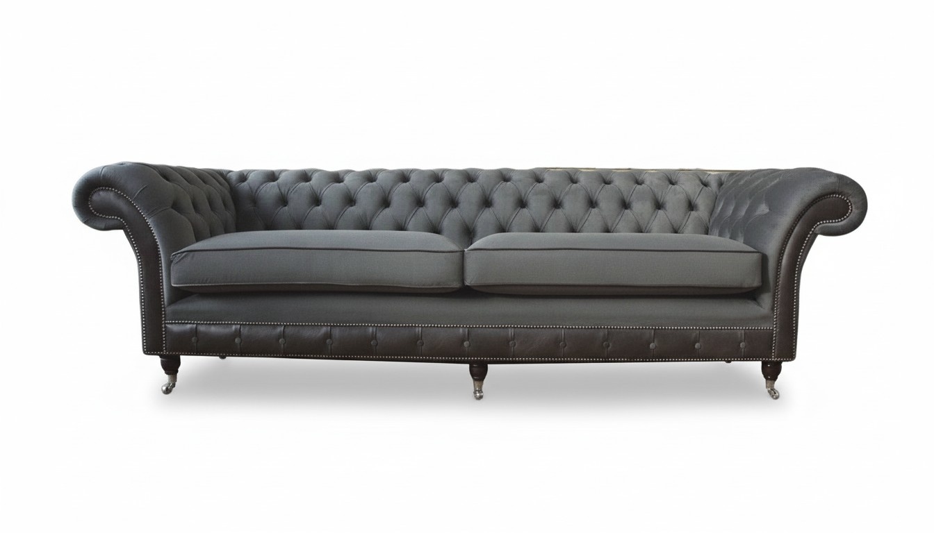 Design Couch Luxus Polstersofas Sofa 4 Sitzer Chesterfield Luxus Grau