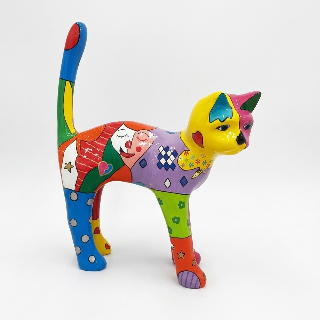Design Dekoration Figur Katze aus Kunststoff Garten Skulptur Statuen