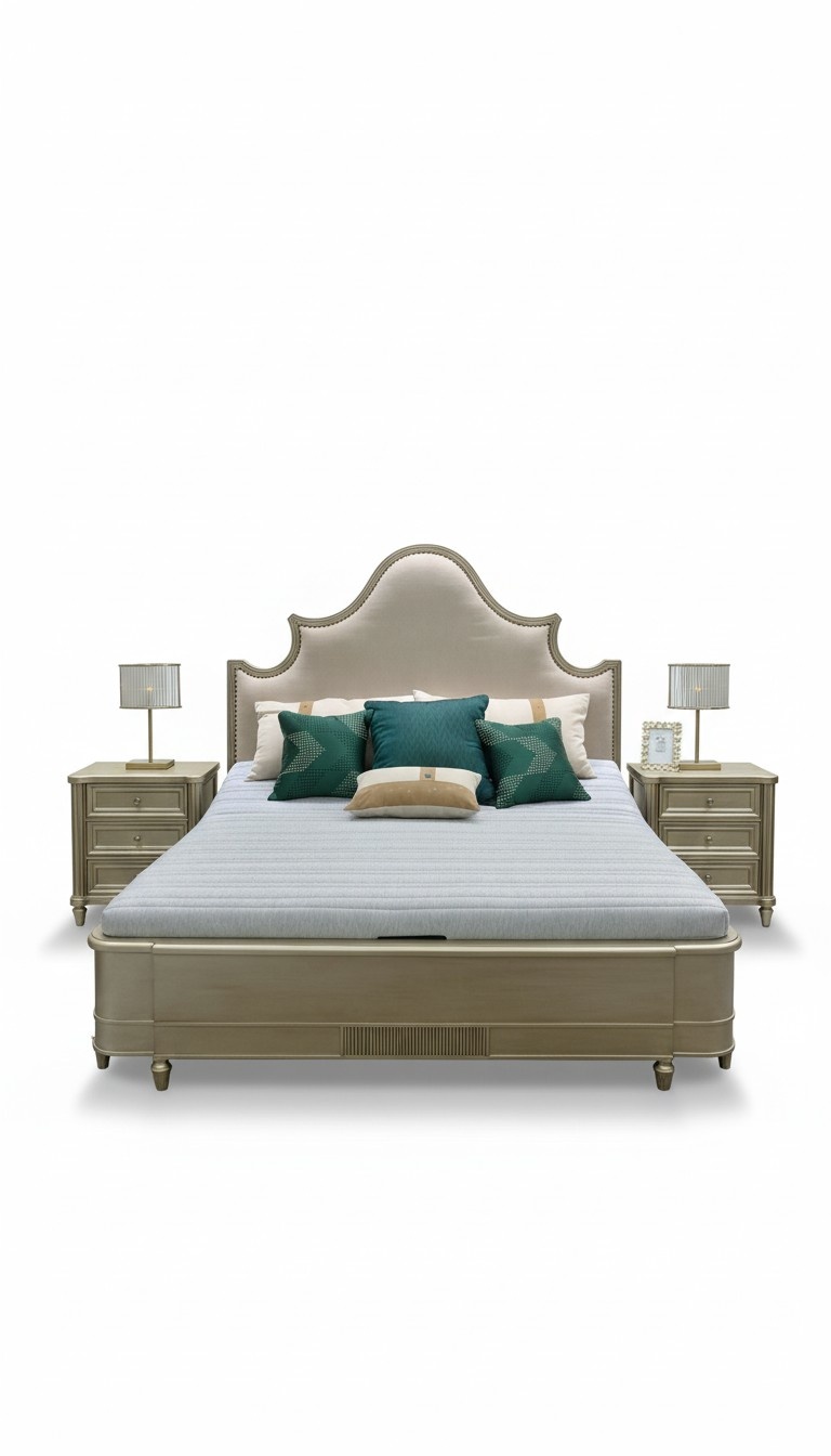 Design Doppel Hotel Betten Schlafzimmer Holz Möbel Bett Polster Holz 180x200 Neu