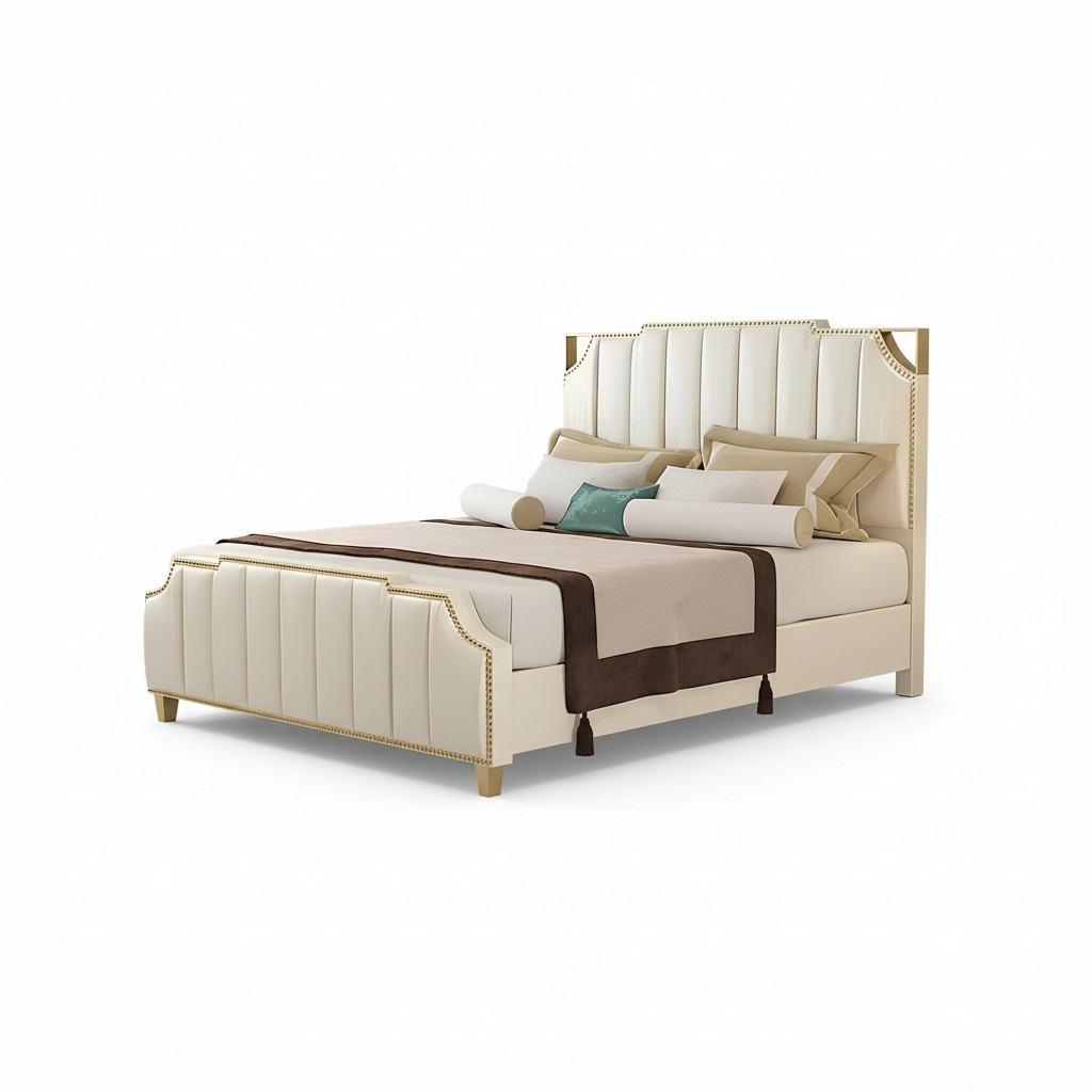 Design Doppelbett Bett Hotel Luxus Schlafzimmer 180x200cm Leder Betten