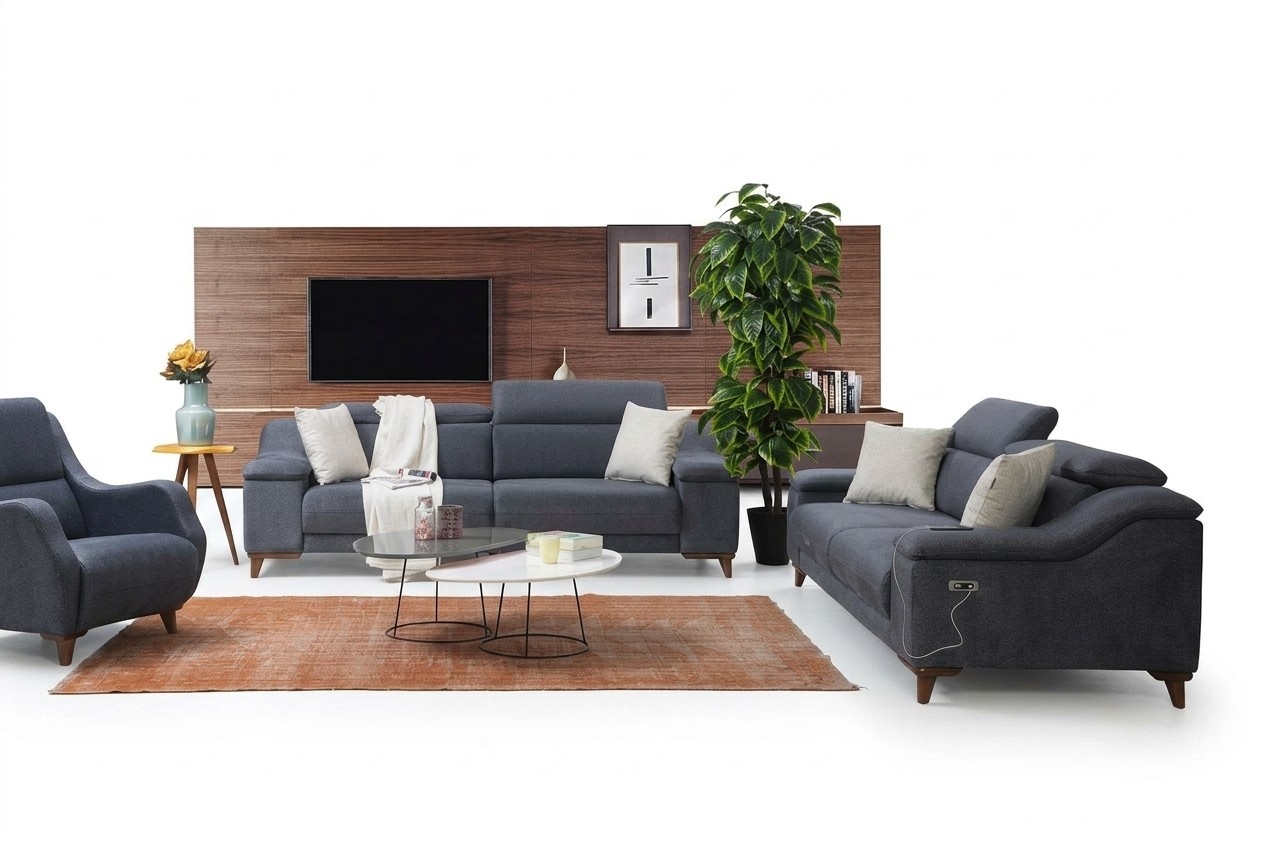Design Dreisitzer Sofa Couch Polster Modernes Wohnzimmer Textil Sofas Neu Möbel