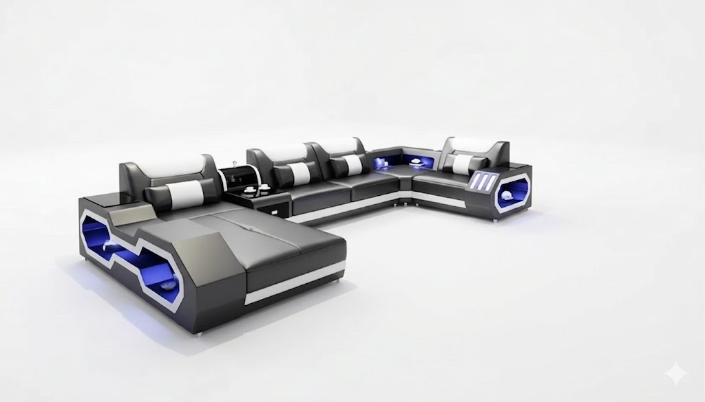 Design Eckgarnitur Ecksofa Sofa Couch Sofas Couchen Tisch 2tlg. Wohnlandschaft