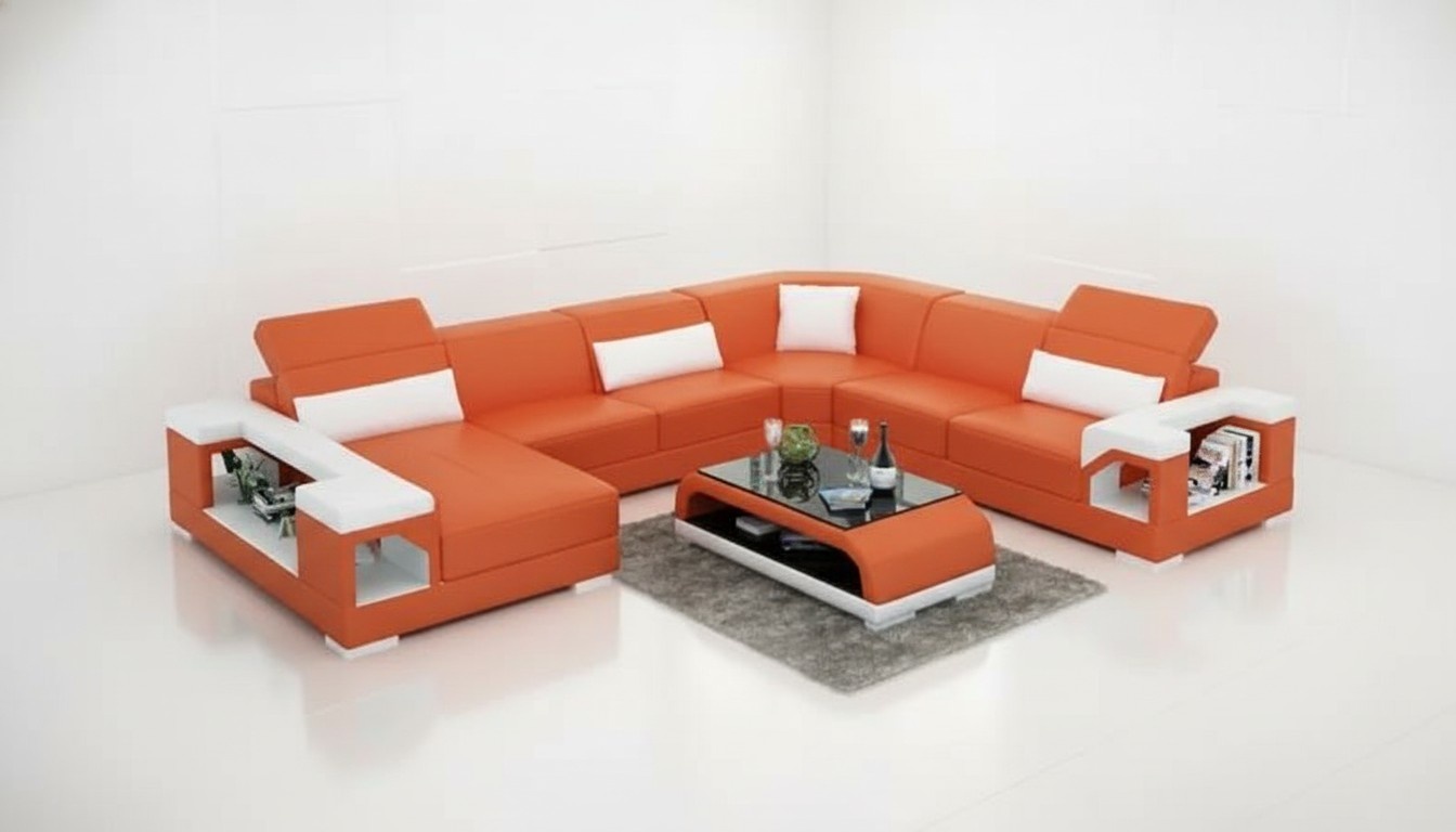 Design Ecksofa Eckgarnitur Sofa Couch Sofas Couchen Tisch 2tlg. Wohnlandschaft