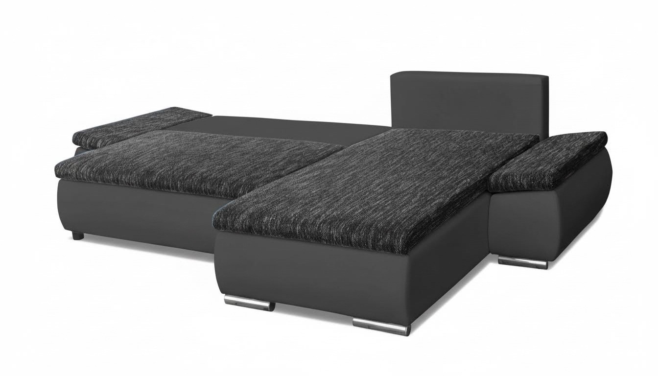 Design Ecksofa Schlafsofa Bettfunktion Couch Leder Textil Polster Sofas
