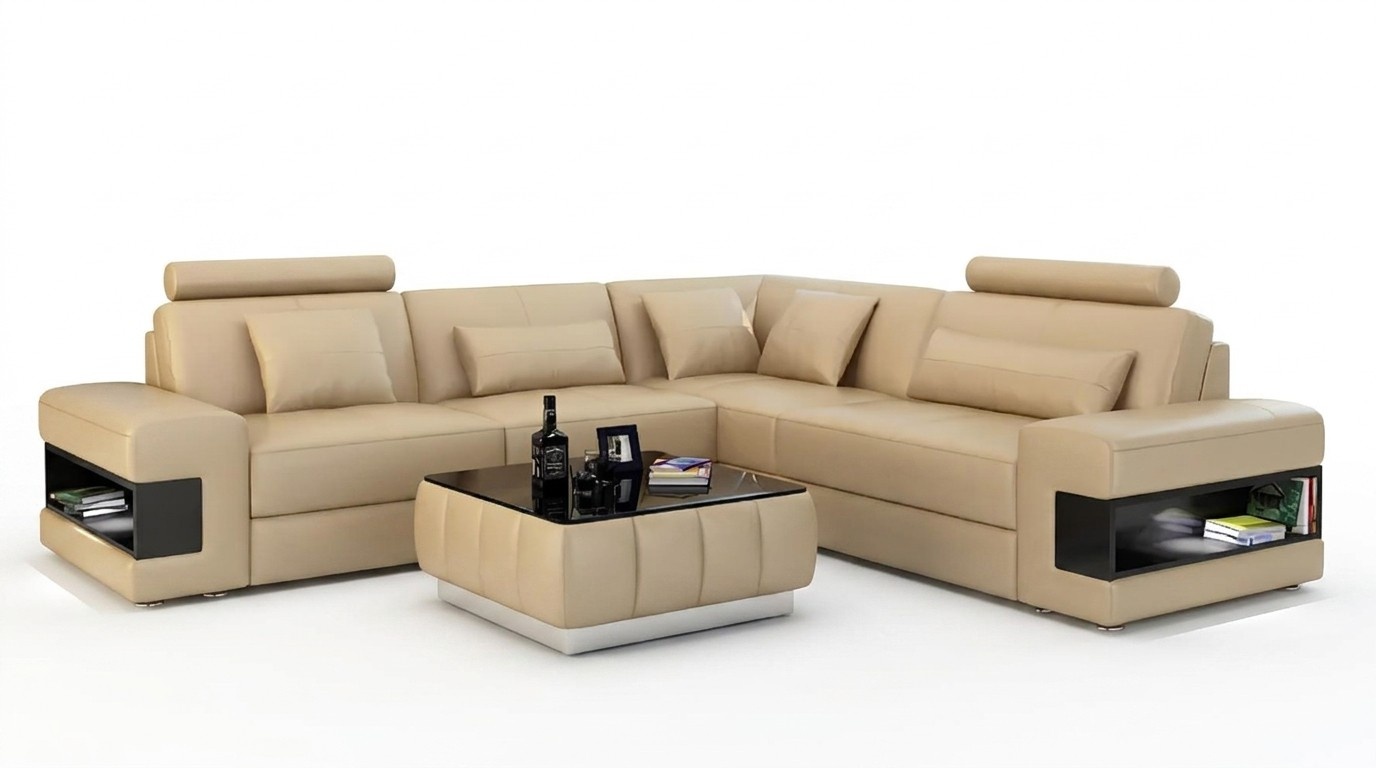 Design Ecksofa Wohnzimmer Möbel Moderne Eckcouch Lederpolster Couch