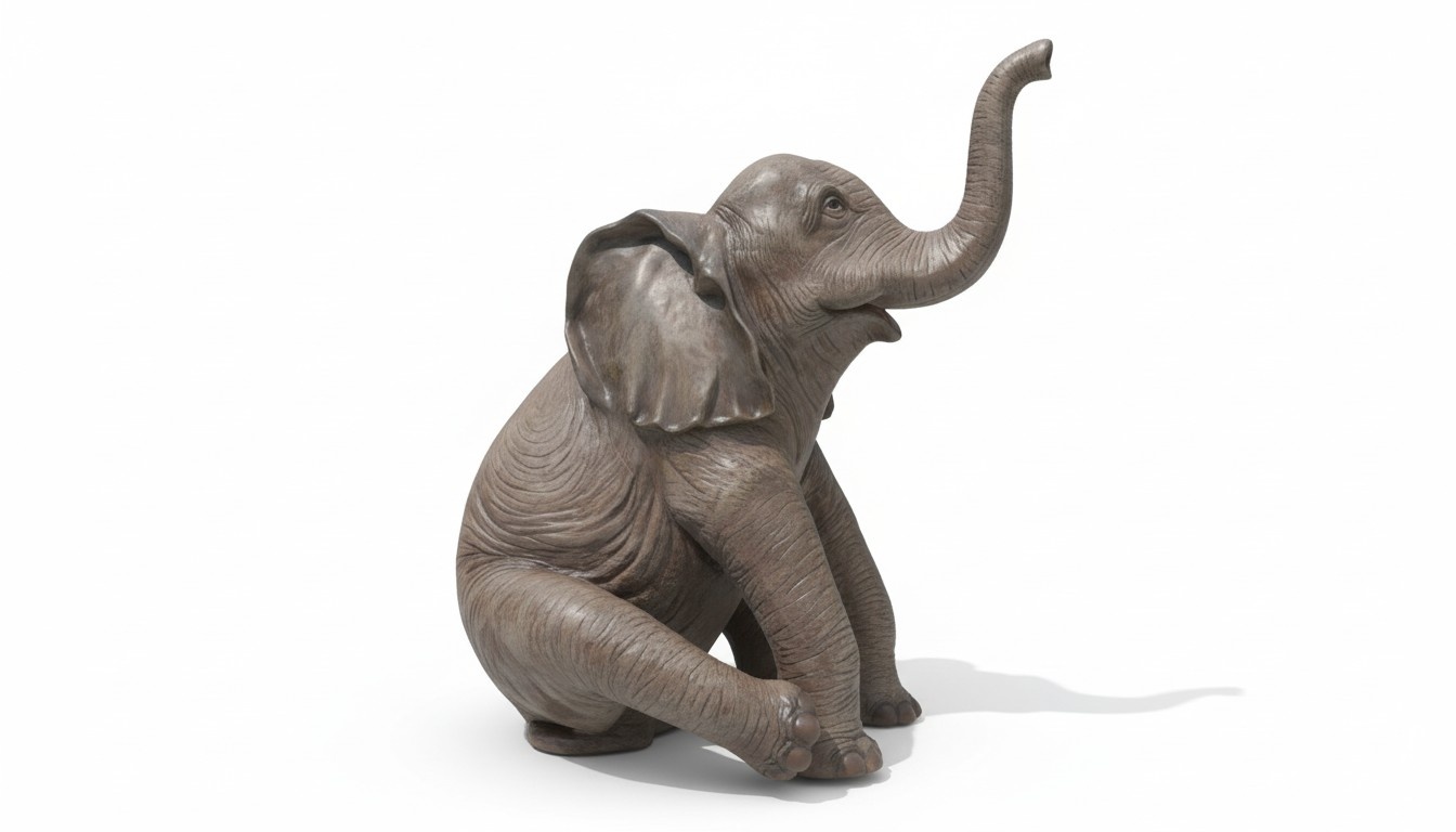 Design Elepfant sitzend-laminat Statue Skulptur Figuren Skulpturen Garten