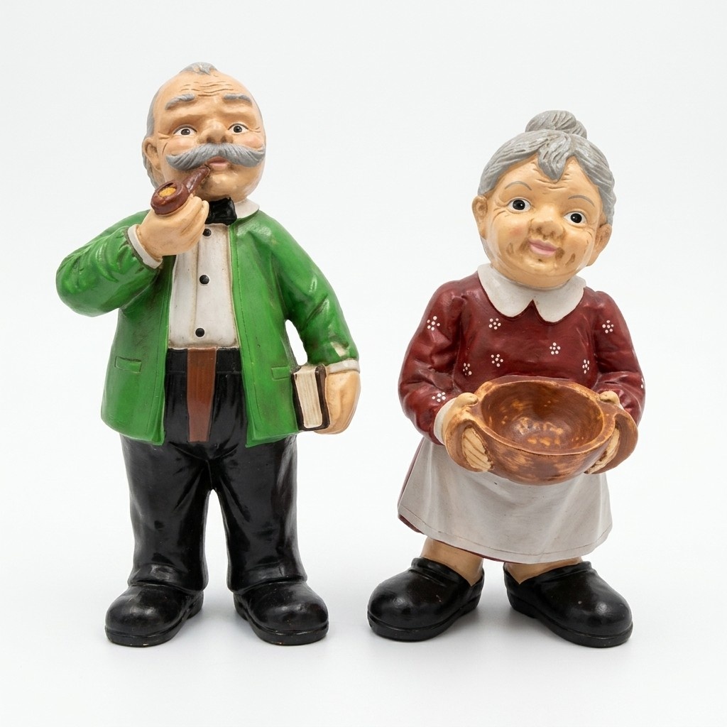 Design Großvater Großmutter Figur Statue Skulptur Figuren Skulpturen Deko