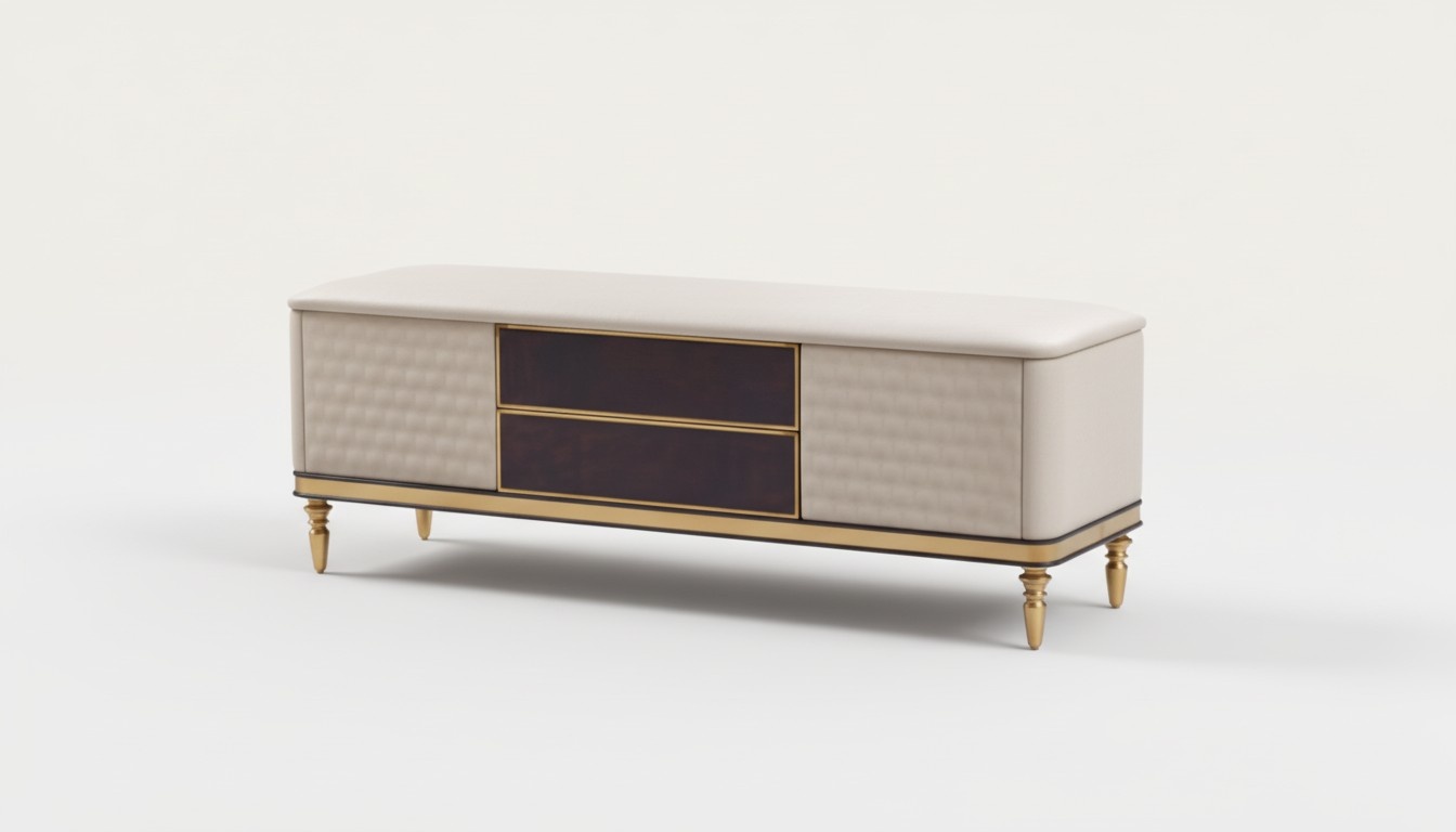 Design Hocker Bank Luxus Pouf Fußhocker Möbel Polsterhocker Sitzhocker