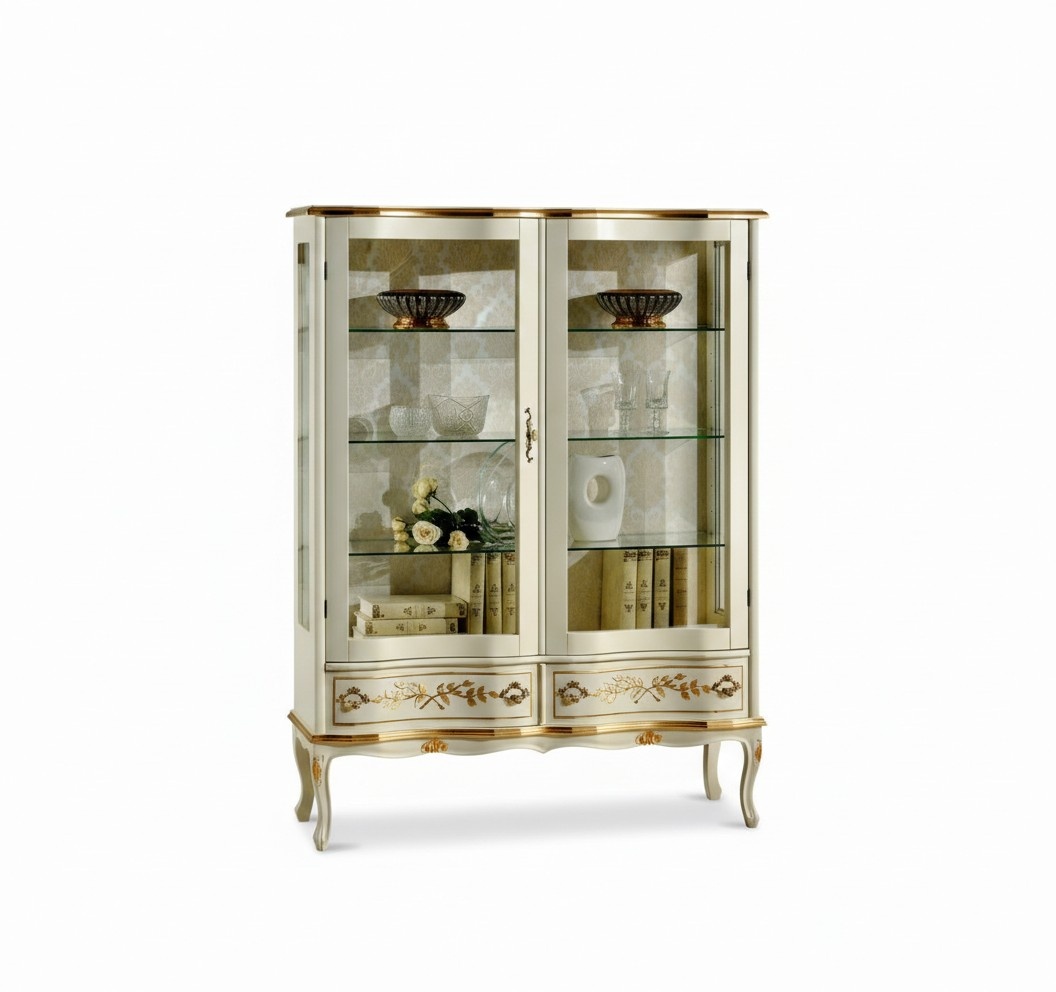 Design Holz Schrank Vitrinen Schränke Italienische Luxus Möbel Anrichte Barock Stil