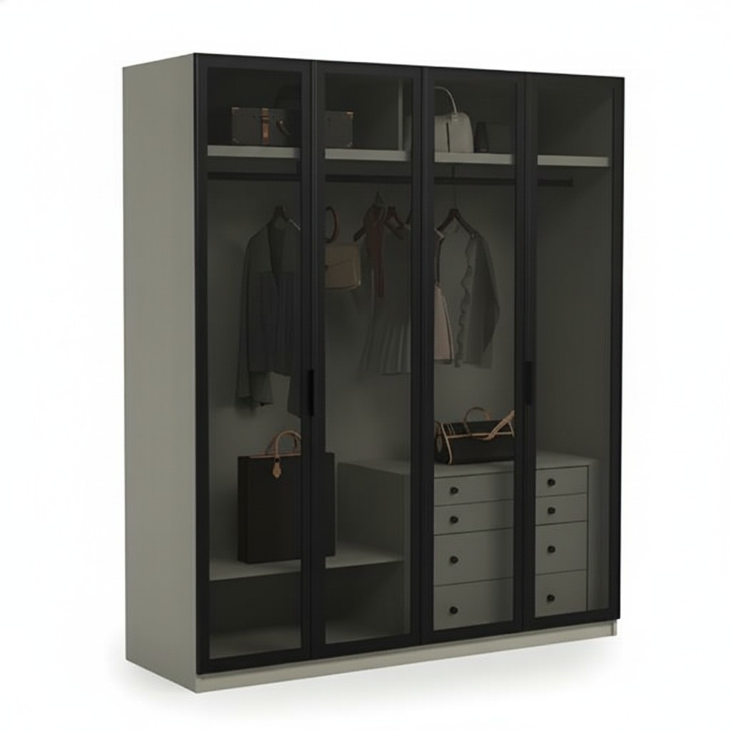 Design Kleiderschrank Schlafzimmer Schrank Schränke Glasschrank Möbel
